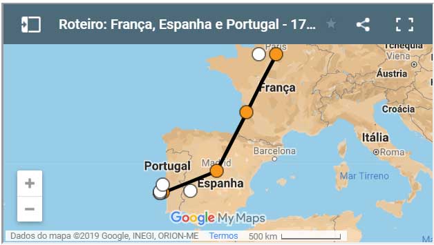 França e Espanha - Google My Maps