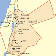 Mapa da Jordânia