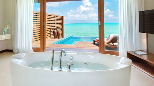Deluxe Water Villa com piscina Hideaway Maldivas