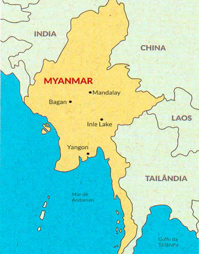 Mapa de Myanmar Mapa de Myanmar