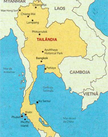 Mapa da Tailândia